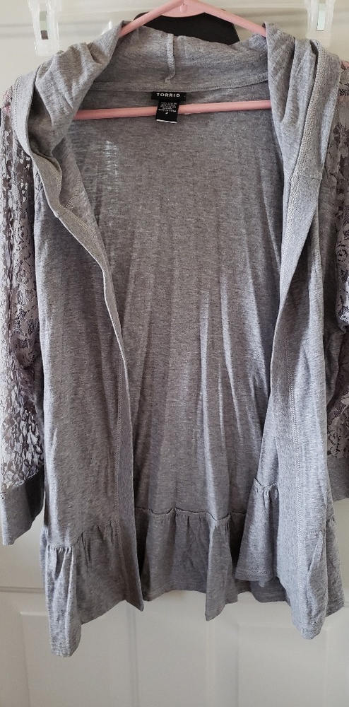 Torrid size 2 Hooded Cardigan with Lace